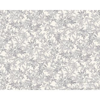   AS CREATION Attractive 2 39028-1 fekete-fehér levél mintás grafikus tapéta