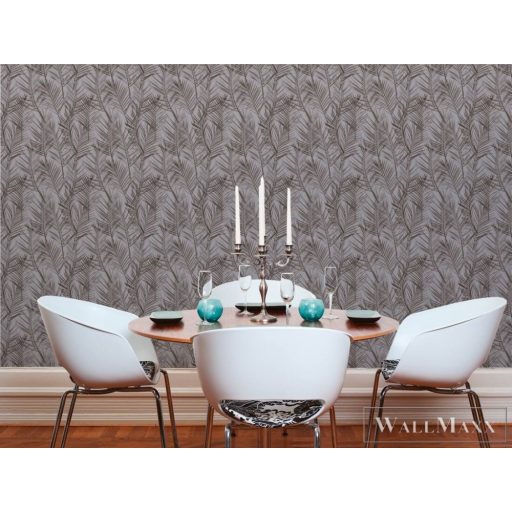 AS CREATION Attractive 2 39038-4 barna levél mintás grafikus tapéta