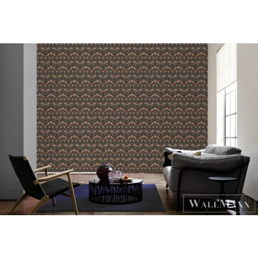 AS CREATION Art of Eden 39056-3 narancssárga madár mintás barokk tapéta