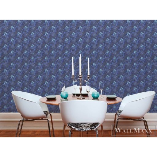 AS CREATION Art of Eden 39057-1 kék virágos barokk tapéta