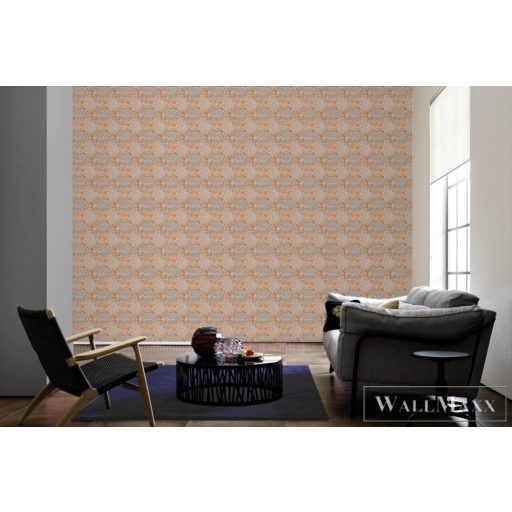 AS CREATION Art of Eden 39058-2 narancssárga virágos barokk tapéta