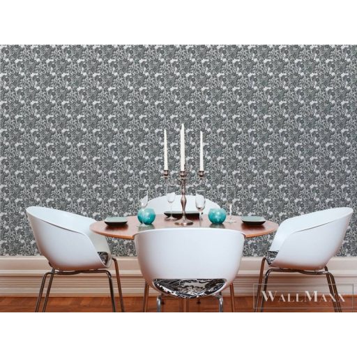 AS CREATION Art of Eden 39059-5 fekete-fehér virágos barokk tapéta