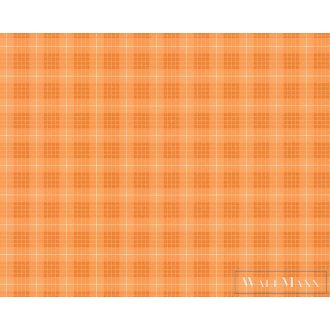   AS CREATION Art of Eden 39064-2 narancssárga kockás klasszikus tapéta