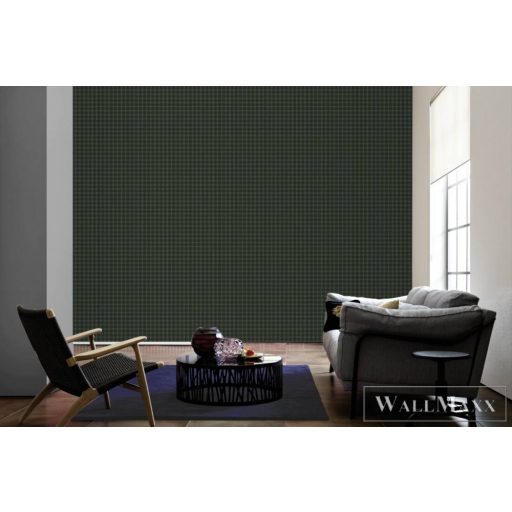 AS CREATION Art of Eden 39064-3 zöld kockás klasszikus tapéta