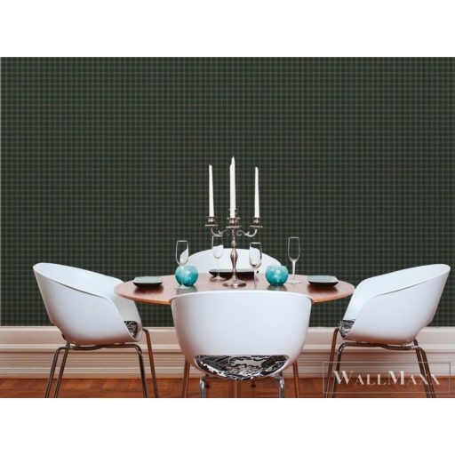 AS CREATION Art of Eden 39064-3 zöld kockás klasszikus tapéta