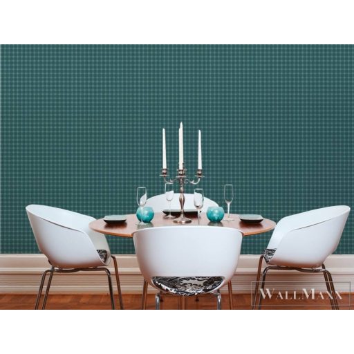 AS CREATION Art of Eden 39064-4 zöld kockás klasszikus tapéta