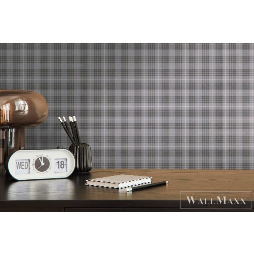 AS CREATION Art of Eden 39064-7 fekete-fehér kockás klasszikus tapéta