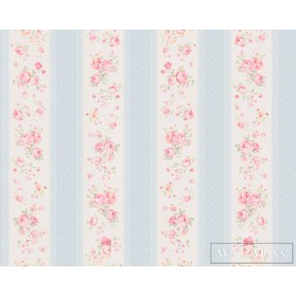   AS CREATION Maison Charme 39069-1 kék virág mintás klasszikus tapéta