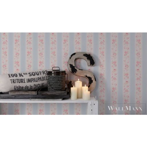 AS CREATION Maison Charme 39069-1 kék virág mintás klasszikus tapéta