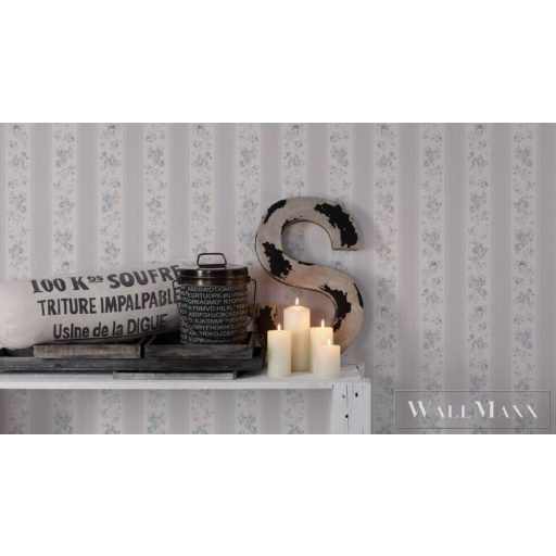 AS CREATION Maison Charme 39069-3 kék virág mintás klasszikus tapéta