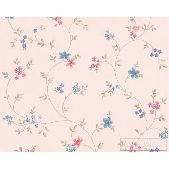   AS CREATION Maison Charme 39071-1 kék virág mintás klasszikus tapéta