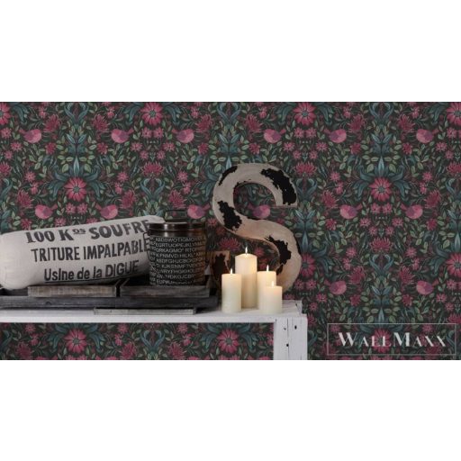 AS CREATION Maison Charme 39075-1 sötét rigó mintás modern tapéta