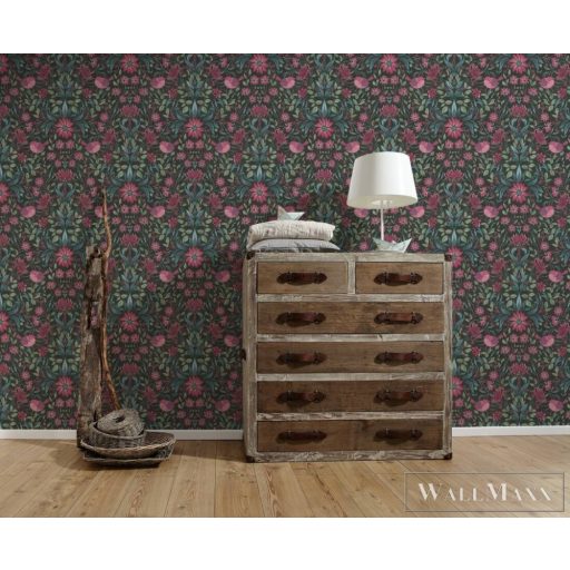 AS CREATION Maison Charme 39075-1 sötét rigó mintás modern tapéta