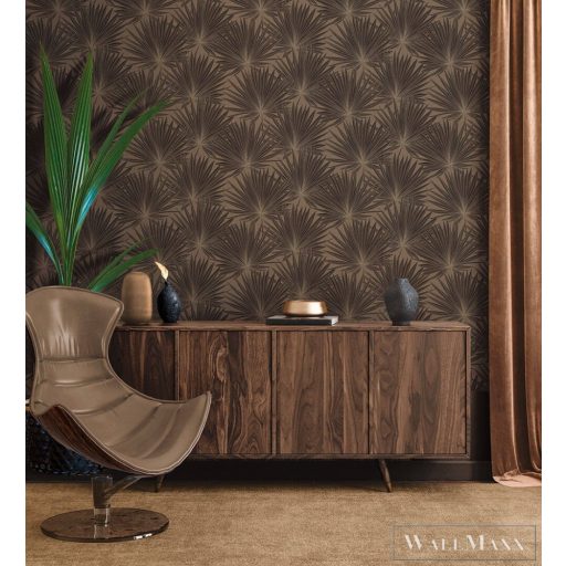 AS CREATION Antigua 39090-4 barna pálmalevél mintás grafikus tapéta