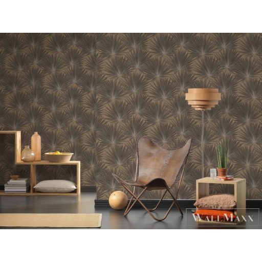 AS CREATION Antigua 39090-4 barna pálmalevél mintás grafikus tapéta