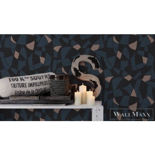 AS CREATION Antigua 39093-5 kék grafika mintás modern tapéta