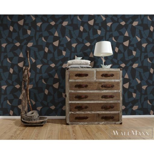 AS CREATION Antigua 39093-5 kék grafika mintás modern tapéta