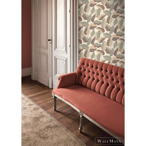 AS CREATION Antigua 39094-1 bézs levél mintás grafikus tapéta