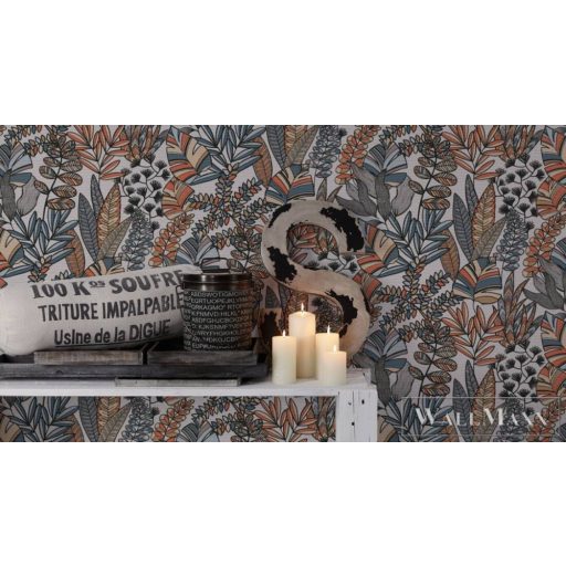 AS CREATION Antigua 39095-2 narancssárga levél mintás grafikus tapéta