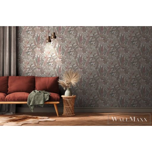 AS CREATION Antigua 39095-4 krémszínű levél mintás grafikus tapéta