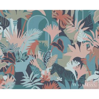   AS CREATION Antigua 39096-3 kék zebra mintás grafikus tapéta