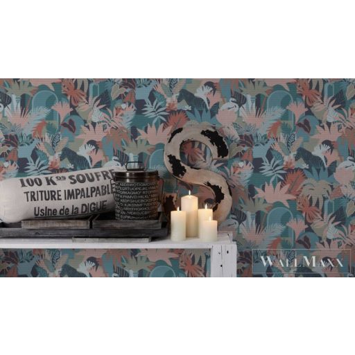 AS CREATION Antigua 39096-3 kék zebra mintás grafikus tapéta