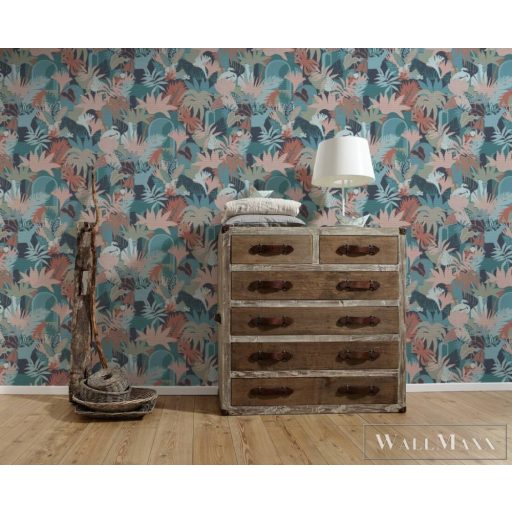 AS CREATION Antigua 39096-3 kék zebra mintás grafikus tapéta