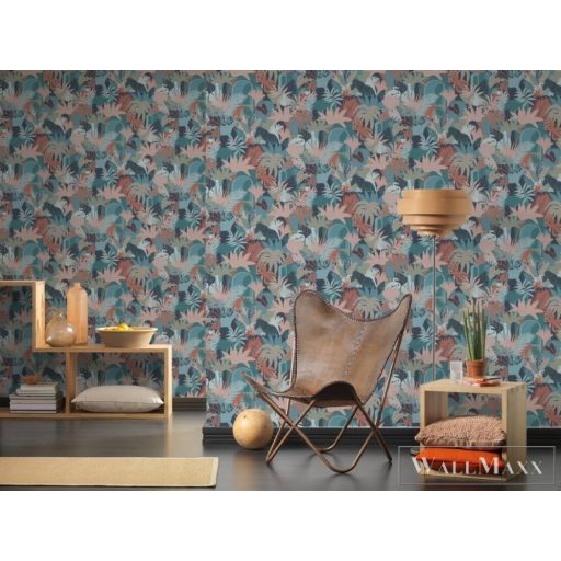 AS CREATION Antigua 39096-3 kék zebra mintás grafikus tapéta