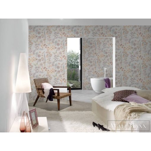 AS CREATION Metropolitan Stories 3 Travel Styles 39117-1 narancs-sárga Virág mintás Grafikus tapéta