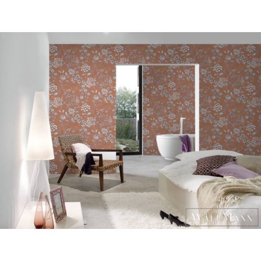 AS CREATION Metropolitan Stories 3 Travel Styles 39117-3 barna Virág mintás Grafikus tapéta