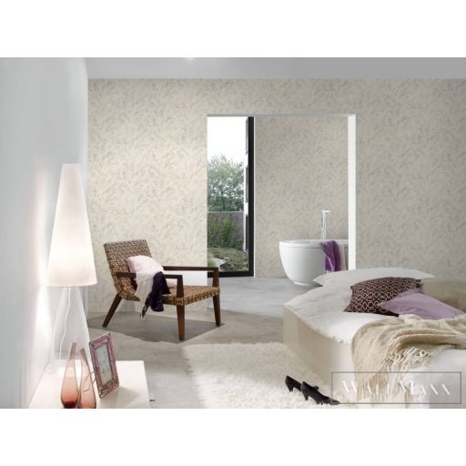 AS CREATION Metropolitan Stories 3 Travel Styles 39120-2 ezüst Levél mintás Modern tapéta