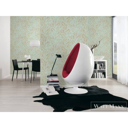 AS CREATION Metropolitan Stories 3 Travel Styles 39120-4 zöld Levél mintás Modern tapéta