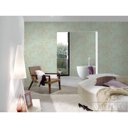 AS CREATION Metropolitan Stories 3 Travel Styles 39120-4 zöld Levél mintás Modern tapéta