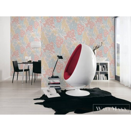 AS CREATION Metropolitan Stories 3 Travel Styles 39128-1 kék Virág mintás Grafikus tapéta