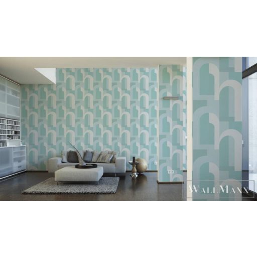 AS CREATION Arcade 39170-3 türkíz boltíves modern tapéta
