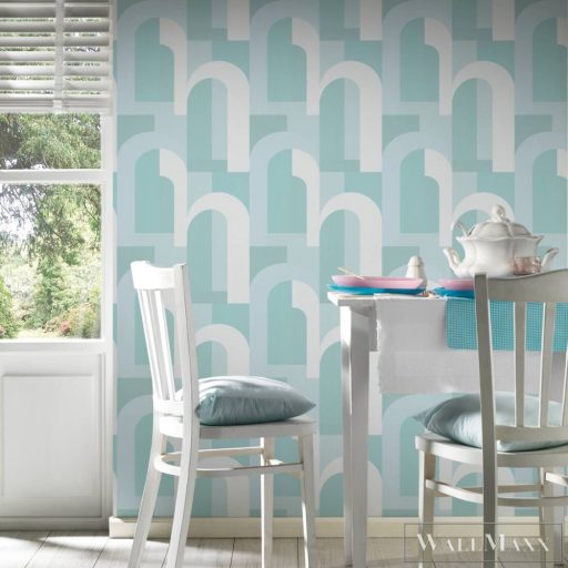 AS CREATION Arcade 39170-3 türkíz boltíves modern tapéta