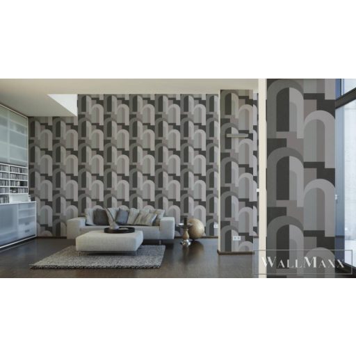 AS CREATION Arcade 39170-4 fekete-fehér boltíves modern tapéta