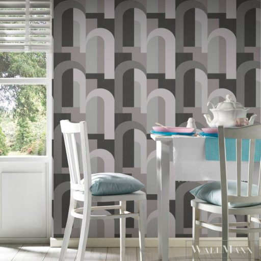 AS CREATION Arcade 39170-4 fekete-fehér boltíves modern tapéta