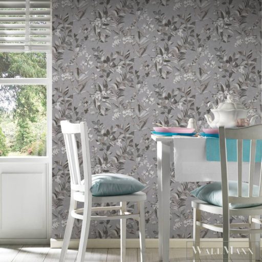 AS CREATION Arcade 39171-4 fekete-fehér virág mintás modern tapéta