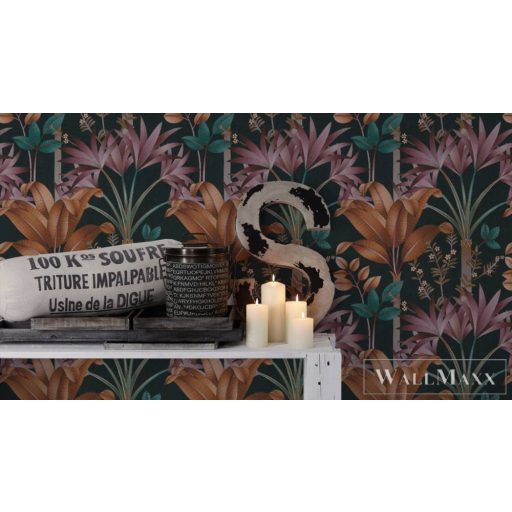 AS CREATION Arcade 39172-1 sötét levél mintás grafikai tapéta