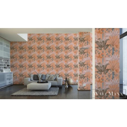 AS CREATION Arcade 39172-2 narancssárga levél mintás grafikai tapéta