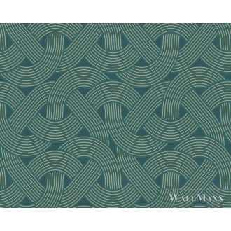   AS CREATION Arcade 39175-3 zöld fűző mintás grafikai tapéta