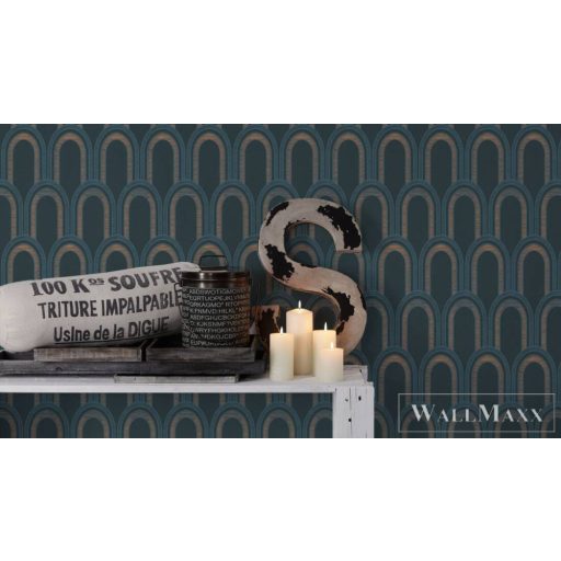 AS CREATION Arcade 39176-3 kék boltíves grafikai tapéta