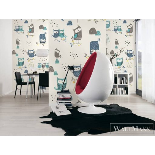 AS CREATION The Wall 2 39190-1 kék baglyas ifjúsági digitális panel