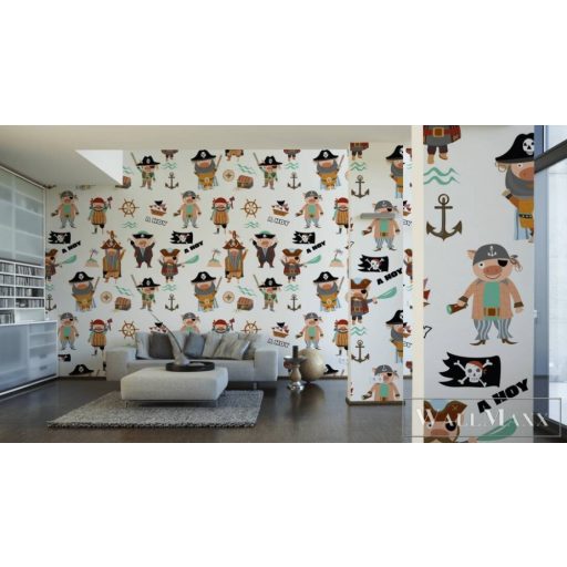 AS CREATION The Wall 2 39191-1 színes kalóz mintás ifjúsági digitális panel