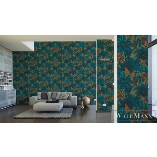 AS CREATION Metropolitan Stories 3 Travel Styles 39222-1 kék Levél mintás Van Gogh tapéta