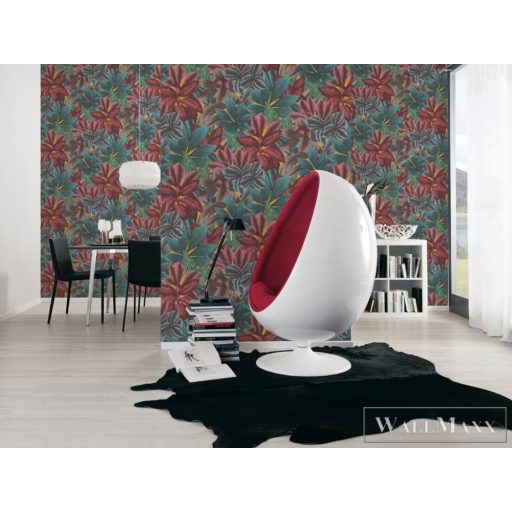 AS CREATION Metropolitan Stories 3 Travel Styles 39222-2 piros Levél mintás Van Gogh tapéta