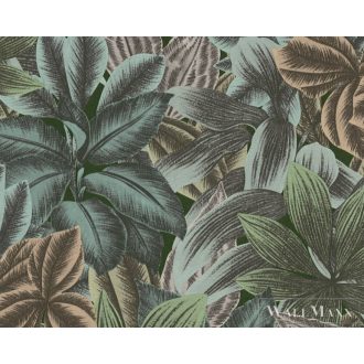   AS CREATION Metropolitan Stories 3 Travel Styles 39222-3 zöld Levél mintás Van Gogh tapéta