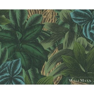   AS CREATION Metropolitan Stories 3 Travel Styles 39222-4 zöld Levél mintás Van Gogh tapéta