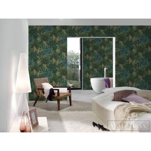 AS CREATION Metropolitan Stories 3 Travel Styles 39222-4 zöld Levél mintás Van Gogh tapéta